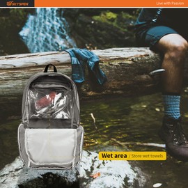 SKYSPER Foldable Backpack 30L Lightweight Travel Rucksack Hiking Daypack with Wet Pocket Carry-on Backpack for Men Women