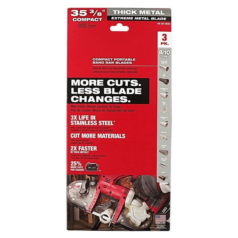for Milwaukee 48-39-0609 35-3/8" 8-10 TPI Extreme Thick Metal Bandsaw
