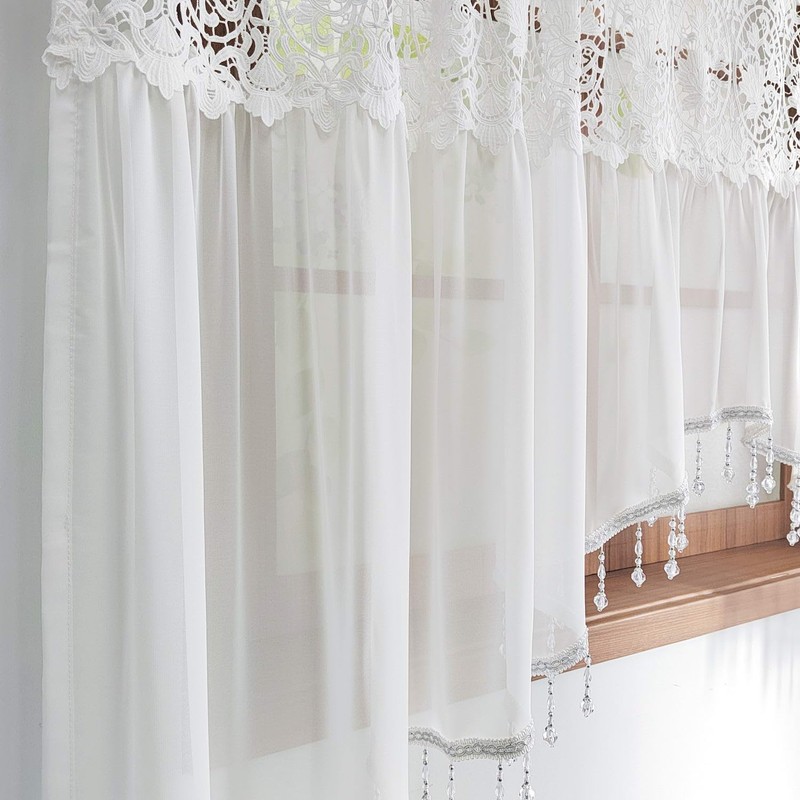 Luxury Sheer Valance Curtains for Living Room Window Valance Bead