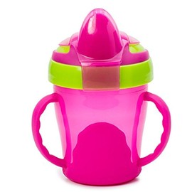 Vaso de entrenamiento Vital Baby con dos asas, sin derrames, Rosado