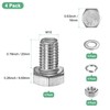 M METERXITY 4-Pack Hex Head Screw Bolt with Nuts Flat