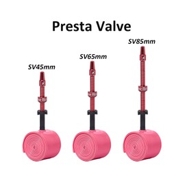 Ridenow - Paquete de 2 tubos interiores de TPU 700 °C x 18-32 °C, ligeros para bicicleta de carretera de 45 mm, válvula Presta de metal rosa con núcleo de latón desmontable (incluye kit de parches de