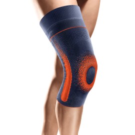 SPORLASTIC - GENU-HiT SUPREME + COMFORT Knee Support for Right & Left - Advanced Medical Knee Support with Patella Ring & Side Stabilizers for Ideal Knee Stability in Everyday Life - Orange Blue 9+