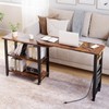 GarveeHome Rotating Side Table 360° End Table with Charging Station
