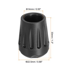 PATIKIL 0.55 Inch Chair Feet Replacement, 4 Pack Non-Slip Plastic Outdoor Camping Chair Leg Tips Cap Folding Chair Legs Floor Protectors Fit for 0.55" Chair Feet, Black