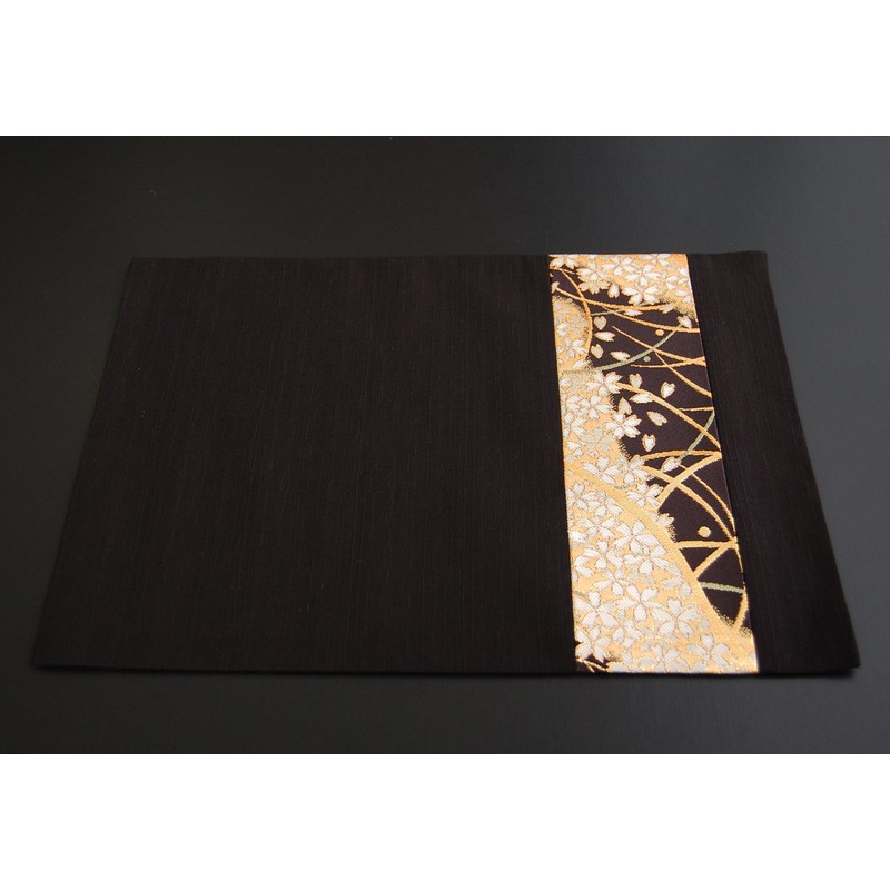 Japanese Style Tea Mat, Japanese Pattern, Golden Brocade, Obi Style