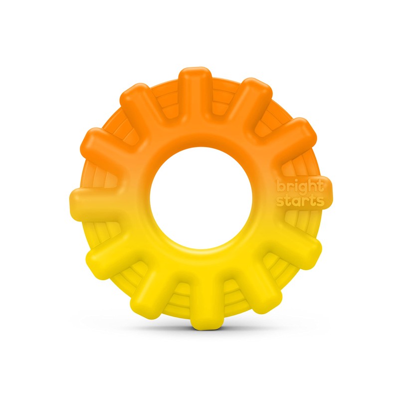 Bright Starts Chance of Smiles Silicone Teether 2-Pk, Easy-Grasp Sun