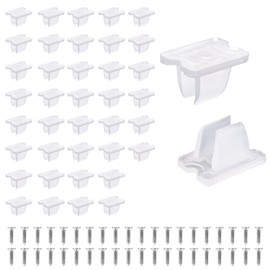 lasuroa 40pcs LED Light Strip Mounting Clips, Fixing Clamps with Screws Mounting Brackets for 5mm to 6mm Neon & LED Strips Rope Ideal for Home and DIY Lighting Projects