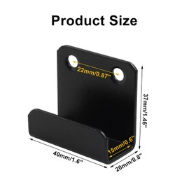 Litoexpe 10 Pcs Tile Display Wall Hanger Inner Width 15mm, Stainless Steel Wall Mount Brackets Hook Flat J Clamp for Mirrors Picture Frame Ceramic Wall Display (Black)