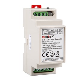 Miboxer Milight Controller 2.4G DIN Rail Controller 5 in 1 LS2S White/CCT/RGB/RGBW/RGB+CCW 12-24V for LED Products