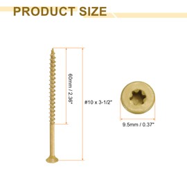 sourcing map 50pcs Deck Screws #10 x 3-1/2" Torx Exterior Wood Screws Rust Resistant Epoxy Coating Outdoor Decking Screw with T25 Star Drive Bit, Screws for Decks Fences Machinery Ship