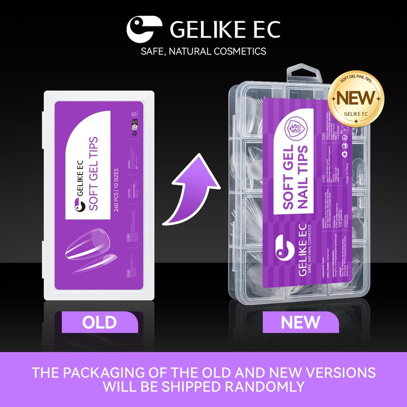 Gelike EC Medium Almond Nail Tips – Full Cover Soft