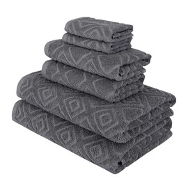 Nine West - Luxury 6 Piece Towel Set, 100% Turkish Cotton, Quick Drying, Highly Absorbent & Comfy, Includes 2 Bath Towels, 2 Hand Towels & 2 Washcloths | (Grey)