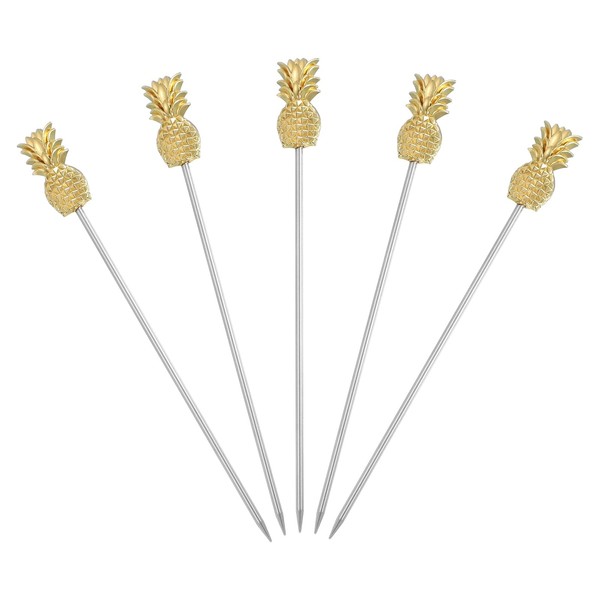 sourcing map 5 Pcs Stainless Steel Cocktail Picks, 4.2 Inch