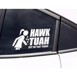 HAWK TUAH Spit On That THANG - DIE cut Decal Vinyl Sticker - PLOTTER CUT - VIRAL