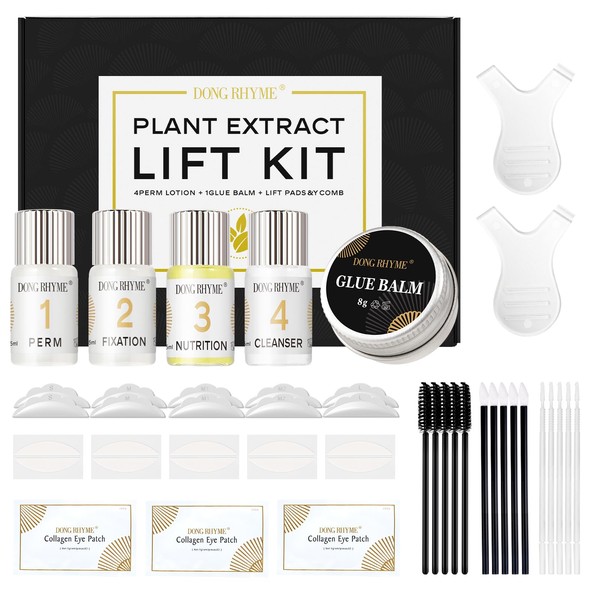 Wimpernlifting Kit, DONG RHYME Wimpern- und Augenbrauenlifting Kit mit Klebebalsam,
