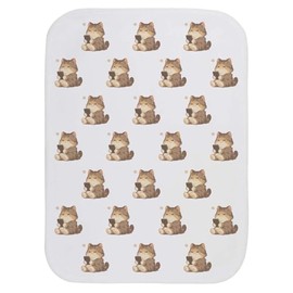 Azeeda 'Cute Chubby Cat with Cellphone' Baby Burp/Wash Cloth (BC00033129)