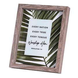 Dicksons Every Nation Tribe Tongue Revelation 7:9 Brown Wood and Glass Shadowbox Style Hanging Wall Art 11 x 9 Inch