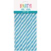 Stylish Powder Blue Striped Paper Straws - Perfect for Birthday