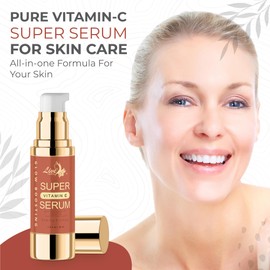 Live Healthy Super Vitamin C Serum - Natural Vitamin C Face Serum - Anti Aging & Brightening Solution for Wrinkles, Fine Lines, Age Spots, Dark Circles, Pore Reducing - for Mature Skin | 1 fl oz