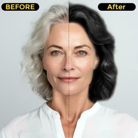 Hair Dye Shampoo 3 in 1 for Gray Hair, Herbal Ingredients Natural Shampoo Hair Dye for Women Men (Black)