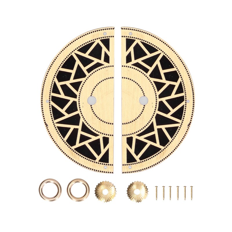 Chinese Antique Cabinet Handle Brass Circular Plaid Bookcase Knob for