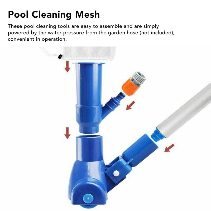 Pool Vacuum Head Skimmer Net Set Skimming Mesh with Removable