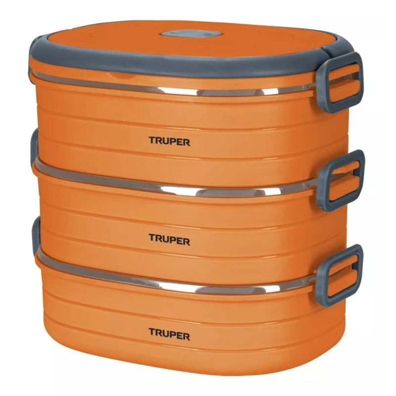 Truper Lonchera Térmica 3 Contenedores Acero Inoxidabl Truper 66076 Color