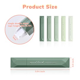 Temiary 5 Pcs White Out Tapes for Instant Correction, Aesthetic Correction Tape Pens, Easy to Use, Pen Shaped Applicator for Students School Office Supplies (Green)