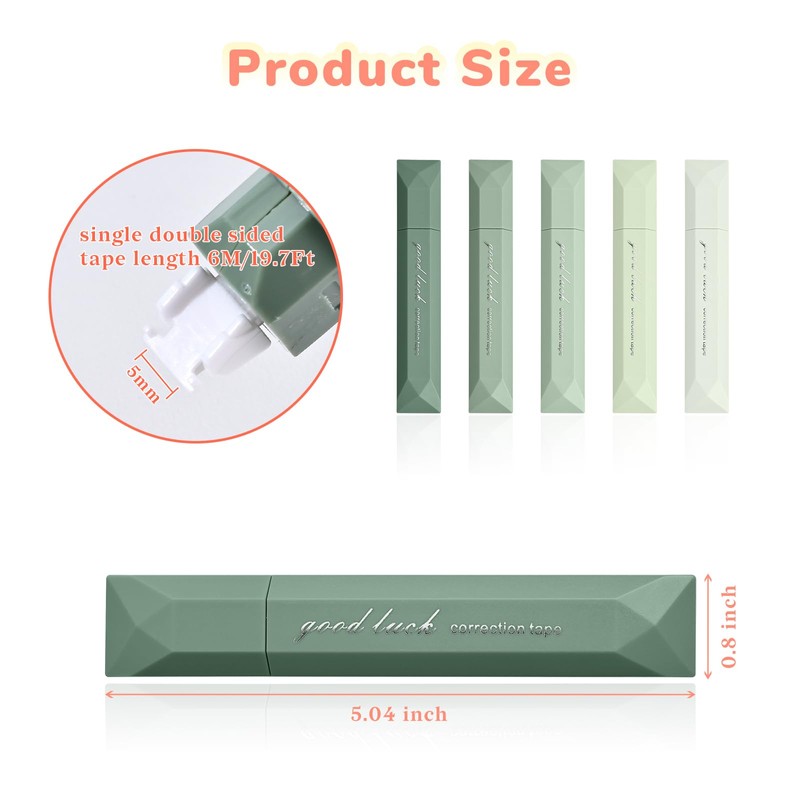 Temiary 5 Pcs White Out Tapes for Instant Correction, Aesthetic