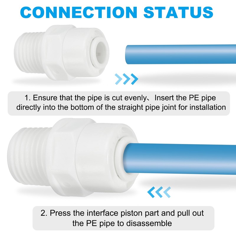 PATIKIL Water Filter Straight Connector 1/4" N PT Female x