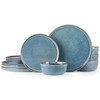 AmorArc Ceramic Dinnerware Sets for 4,Round Reactive Glaze Stoneware Plates