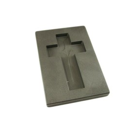 10 oz Custom Cross Gold High Density Graphite Mold 5 oz Silver Necklace 3-3/4"