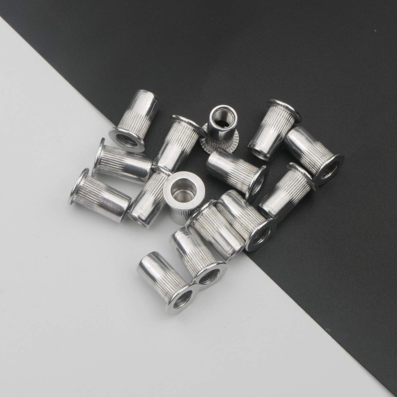 Pxyelec 100pcs M5 Flat Head Aluminum Rivet Nut Blind Insert