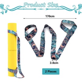 FFDHWU 2 Pieces Yoga Mat Binding Straps, Yoga Mat Storage Straps, Yoga Mat Accessories, Adjustable Straps, Yoga Mat Carrying Straps