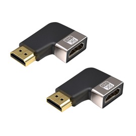 VMOJO HDMI 8K Extender Adapter HDMI 2.1 Version 48Gbps 90 Degree Left Angle Male to Female Extension Adapter Connector Support 8K@60Hz/4K@120Hz 2PCS