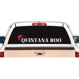 Quintana Roo Mexico Stickers para Trocas Calcomanias para Autos Estilo Ranchero con Caballo Western Decal Mexican Stickers for Trucks and Cars (6" x 31")