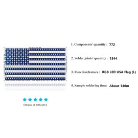 Yidab SMD Soldering Practice Kit,Solder Skill Training Learning Project SMT Components DIY American Flag 19X10cm (02DGQ01)