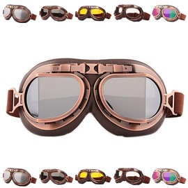 Peicees Vintage Helmet Goggles Motorcycle Goggles Bike Motorcross Pilot Goggle