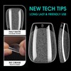 BORNBYME Short Coffin Soft Gel Nail Tips,120PCS Pre Buff Full