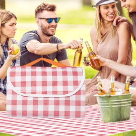 ZITUZY Foldable Picnic Mat, 200 x 200 cm Large Picnic Blanket, Waterproof Picnic Mat, for 9-10 People in Parks, Gardens, Beaches, Lawns (Red)