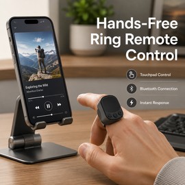 Bluetooth Ring Remote with Touchpad – Wearable Screen Clicker & Scrolling Controller for Phones, Tablets & Compatible Computers