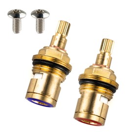 2-Pack Brass Ceramic Stem Disc Cartridge G1/2" Replacement Brass Faucet Valve, Faucet Repair Replacement Parts for Bathroom Kitchen Tap Sink Faucet