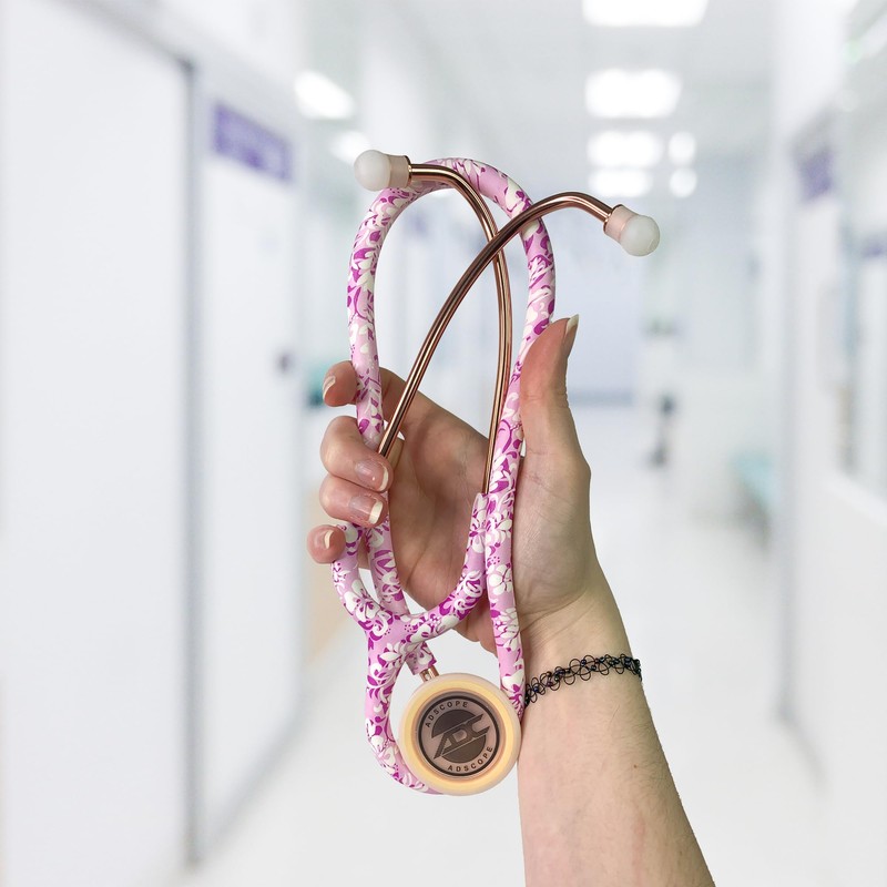 ADC Adscope 603, Stethoscope, Hibiscus & Rose Gold, Limited Edition