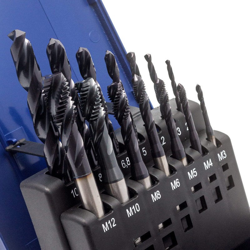 WSH-TOOLS TiAlN Machine Tap Set Blind Hole M3, M4, M5,
