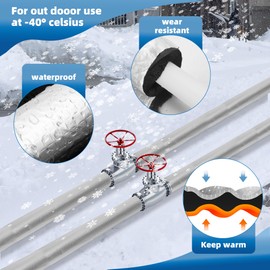 UCandy 6 Pack Pipe Insulation Foam Tube, 3/4'' Self-Adhesive Pre Slit Foam Pipe Covers Polyethylene with Aluminum Foil for Spigot, Winter Outside Pipes, Water Heater Pipes Freeze Protection