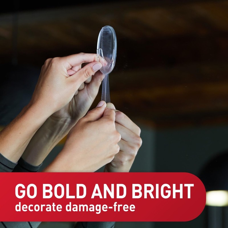 Command Outdoor Medium Window Hooks, Clear, Water-Resistant Adhesive, 5-Hooks, 6-Strips