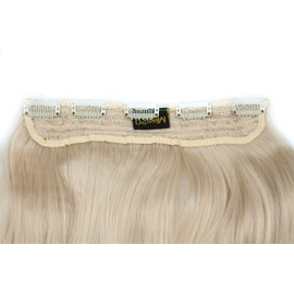 BOMBSHELL HAIR EXTENSIONS 180g 24" 5 Clips Flicky One Piece Half Head Clip On Hair Extensions Wig(M17 BLEACH BLONDE)