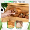3J2 Discoveries Bread Box for Kitchen Countertop – Large Wooden