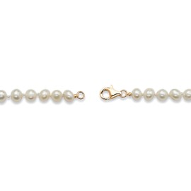 PalmBeach Yellow Gold-plated Sterling Silver Round Genuine Cultured Freshwater Pearl Necklace Bracelet and Earring Set, 18 inches